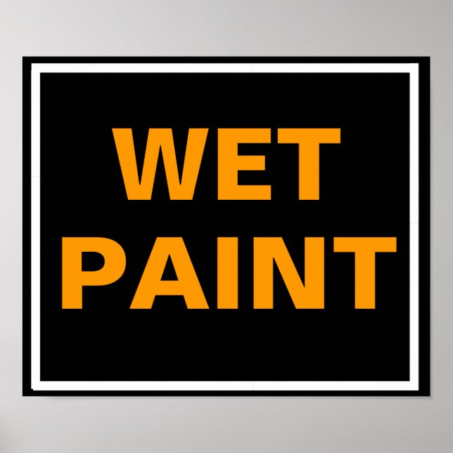 Petite affiche de peinture blanche en noir et oran (Devant)