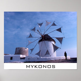 Petite affiche du moulin de Mykonos