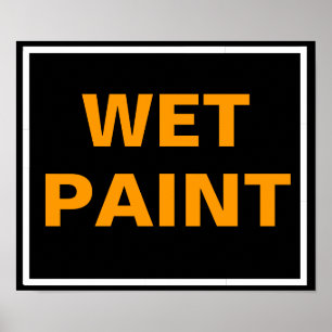 Petite affiche humide noire et orange de peinture