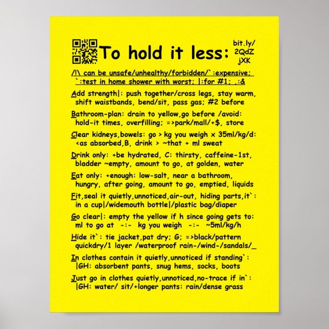 Petite affiche "Pour la tenir moins" (Devant)