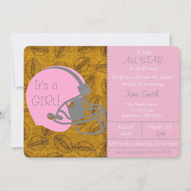 Petite All Star thème fille Baby shower Invitation (Devant)