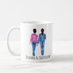 Petite amie Mug Monogramme Brunette Noms de l'aqua