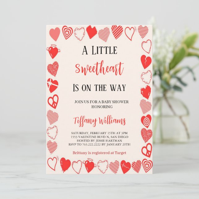 petite amie rouge invitation valentine (Debout devant)