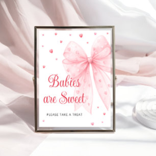 Petite amoureuse Pink Bow Baby sont Sweet Poster