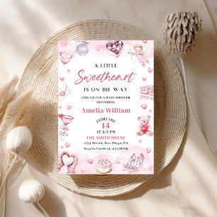 Petite amoureuse Valentine Baby shower Invitation