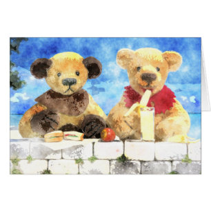 Petite aquarelle d'ours - ayez une coupure