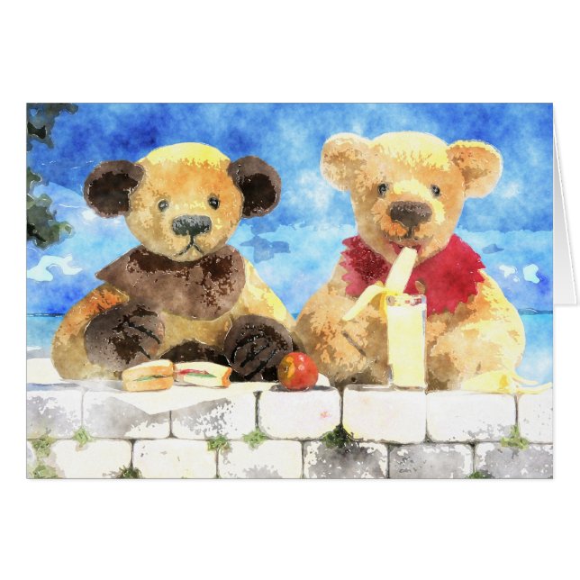 Petite aquarelle d'ours - ayez une coupure (Devant horizontal)