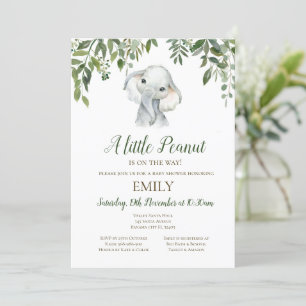 Petite arachide modifiable Invitation éléphant, bé