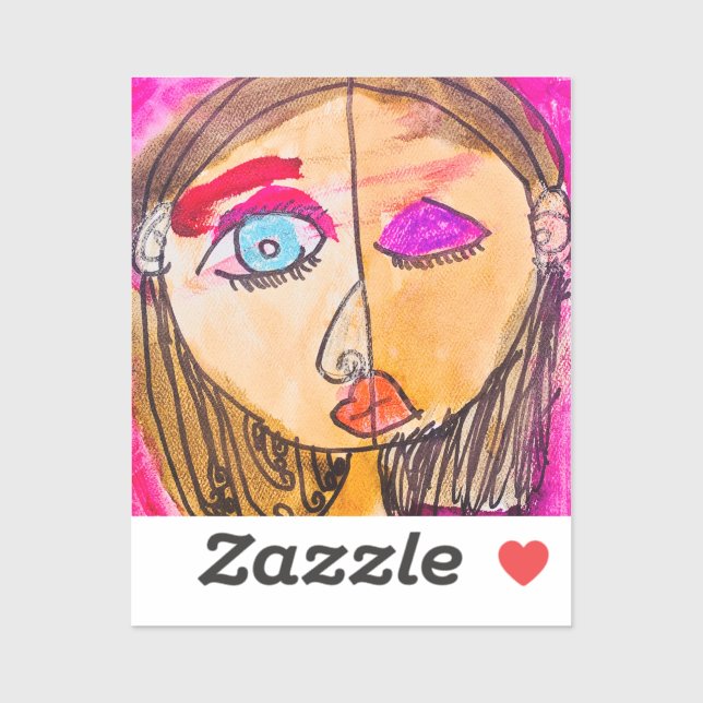 Petite autoportrait Picasso petit autocollant (Feuille)