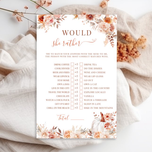 Petite Baby shower Citrouille Voudrait-Elle Plutôt (Créateur téléchargé)