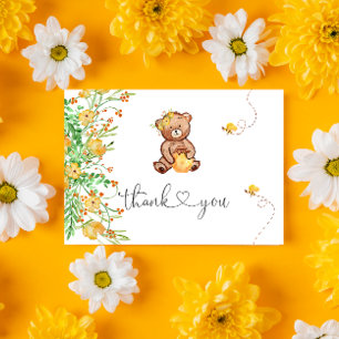 Petite baby shower d'ours au miel cartes de remerc