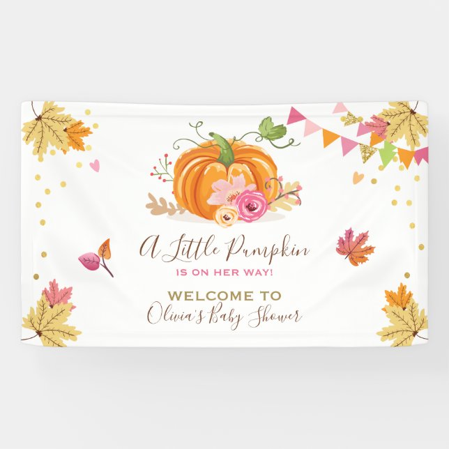 Petite bannière de Baby shower Citrouille Automne  (Horizontal)