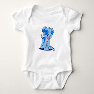 Petite barboteuse bleue de bébé de chiot