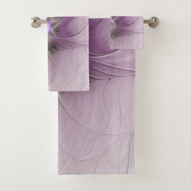 Petite Beauté Moderne Gris Mauve Art Fractal Fleur (En situation)