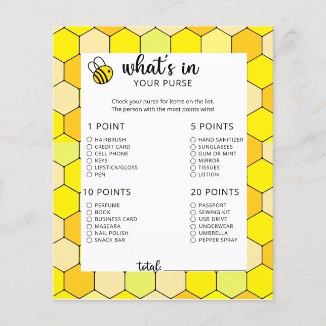 Petite bee whes dans votre sac à baby shower (Devant)