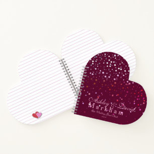 Petite Berry Stars Mariage Carnet en forme de coeu