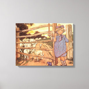 Petite Bo-Peep Nursery Rhyme toile étirée