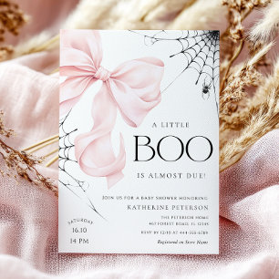 Petite Boo rose Bow Baby shower Invitation