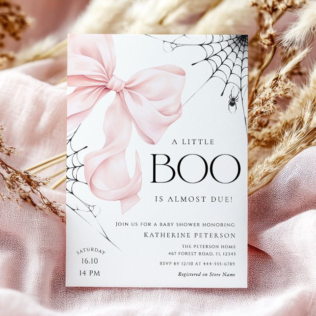 Petite Boo rose Bow Baby shower Invitation (Créateur téléchargé)