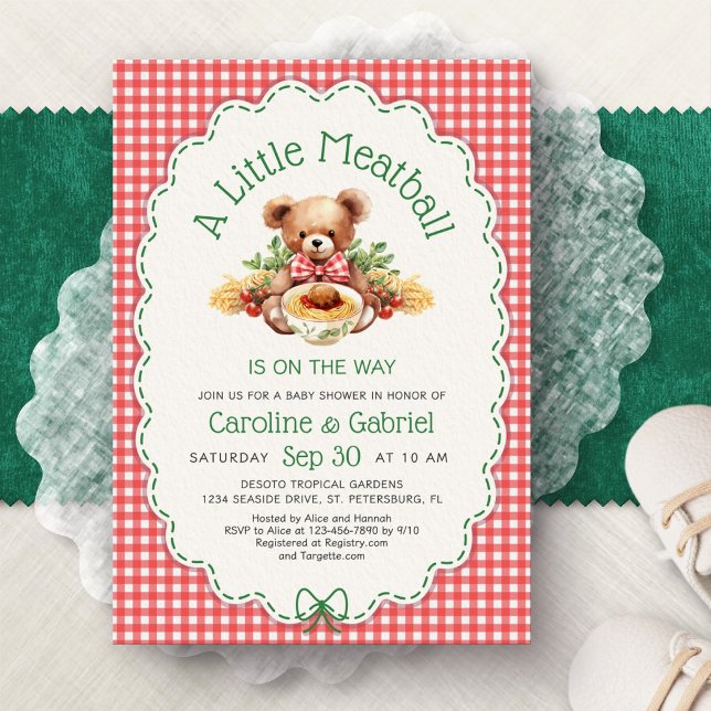 Petite Boulette Invitation de Baby Shower Italien (Créateur téléchargé)