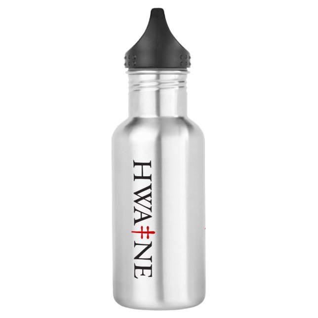Petite bouteille d'eau HWA-NE avec 3 logos 25/06 (Gauche)