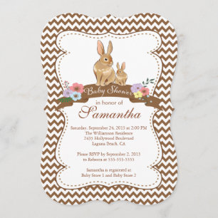 Petite Bunny Rabbit Bébé Invitations de douches po