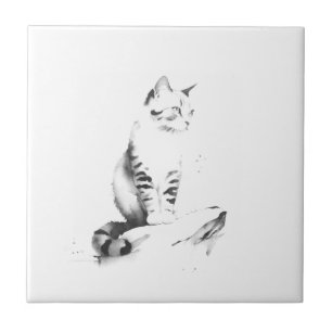 Petite Carreaux en céramique - Chat, Style de lava