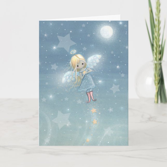 Petite carte d'ange de Noël étoile (Devant)