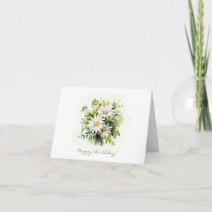 Petite carte d'anniversaire florale personnalisée