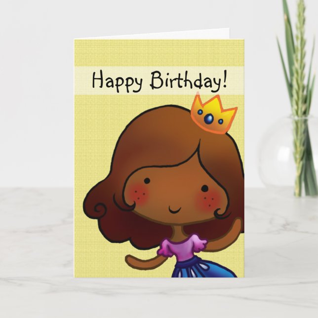 petite carte d'anniversaire personnalisable prince (Devant)