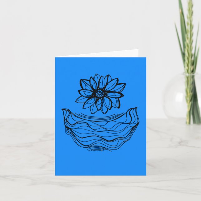 Petite carte de dessin et de poème pour méditation (Devant)