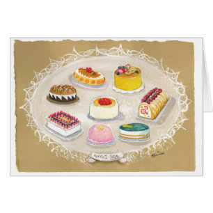 Petite carte de gâteaux de gâteaux savoureux
