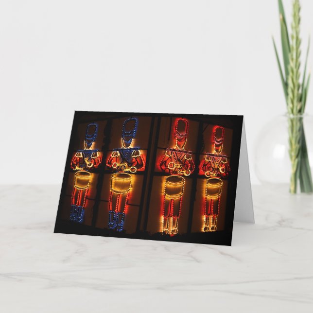 Petite carte de Noël de garçons de batteur (Devant)