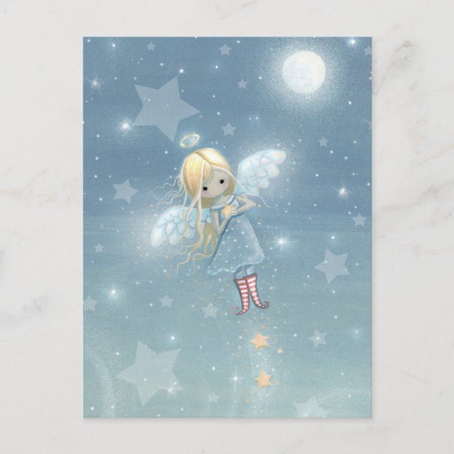 Petite carte de Noël étoile ange (Devant)
