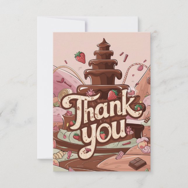 Petite carte de remerciements au chocolat simple (Devant)