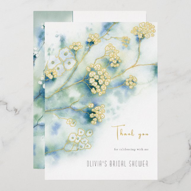 Petite Carte de remerciements de Fête des mariées  (Recto/Verso)