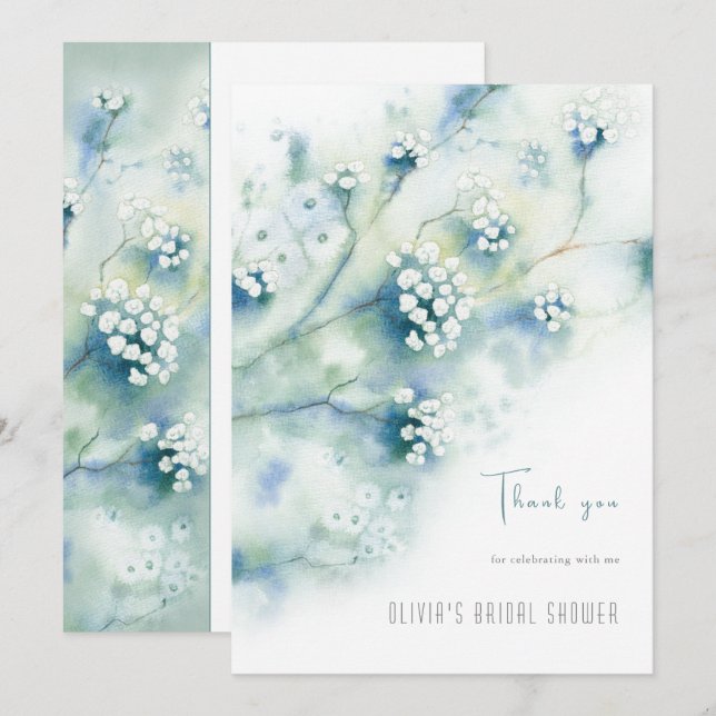 Petite Carte de remerciements de Fête des mariées  (Devant / Derrière)