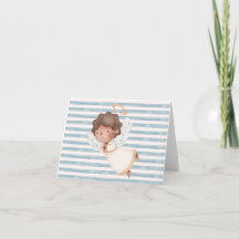 Petite Carte de remerciements pliée avec Angel