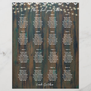 PETITE CARTE DE SIÈGE EN Dentelle Rustique 16 Tabl