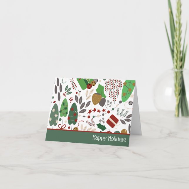 Petite carte de vacances fantaisiste pliée 4" x 5, (Devant)