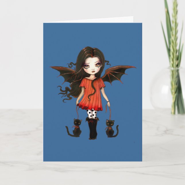 Petite carte de vampire d'Halloween (Devant)