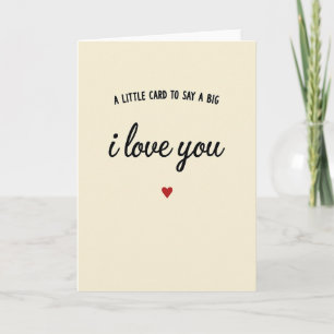 Petite carte de vœux Je t'aime
