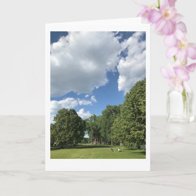 Petite carte de voeux pliée de 4 po x 5,6 po (Orchidée)