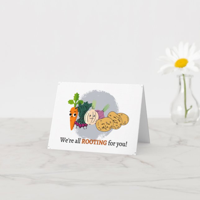 Petite carte d'encouragement pliée de 4 po x 5,6 p (Petite plante)