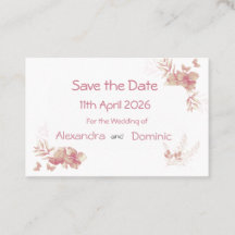 Petite carte Enregistrer la date - papillon floral