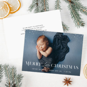 Petite carte faire-part de naissance de Noël