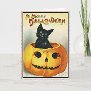 Petite carte Halloween Black et Jack O' Lantern