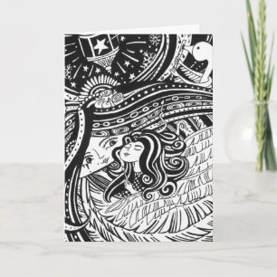 Petite carte noire et blanche de Valentine de