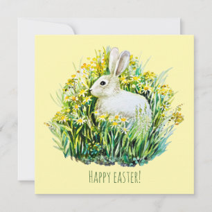 Petite carte postale d'aquarelle lapin
