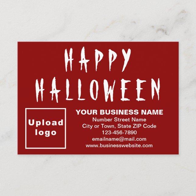 Petite carte rouge d'Halloween d'affaires (Devant)